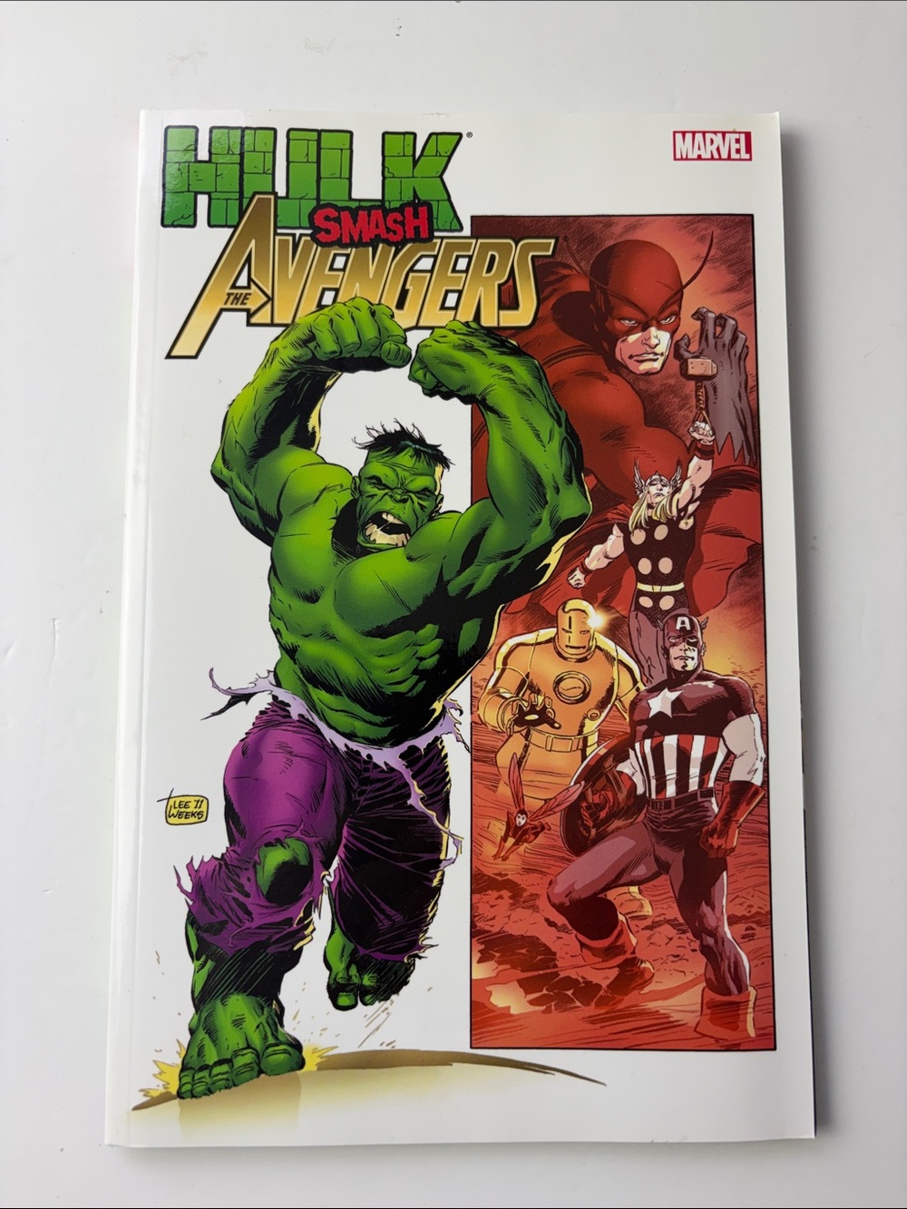 Marvel Hulk Smash Avengers Comic Cover - Green & Purple Action Art
